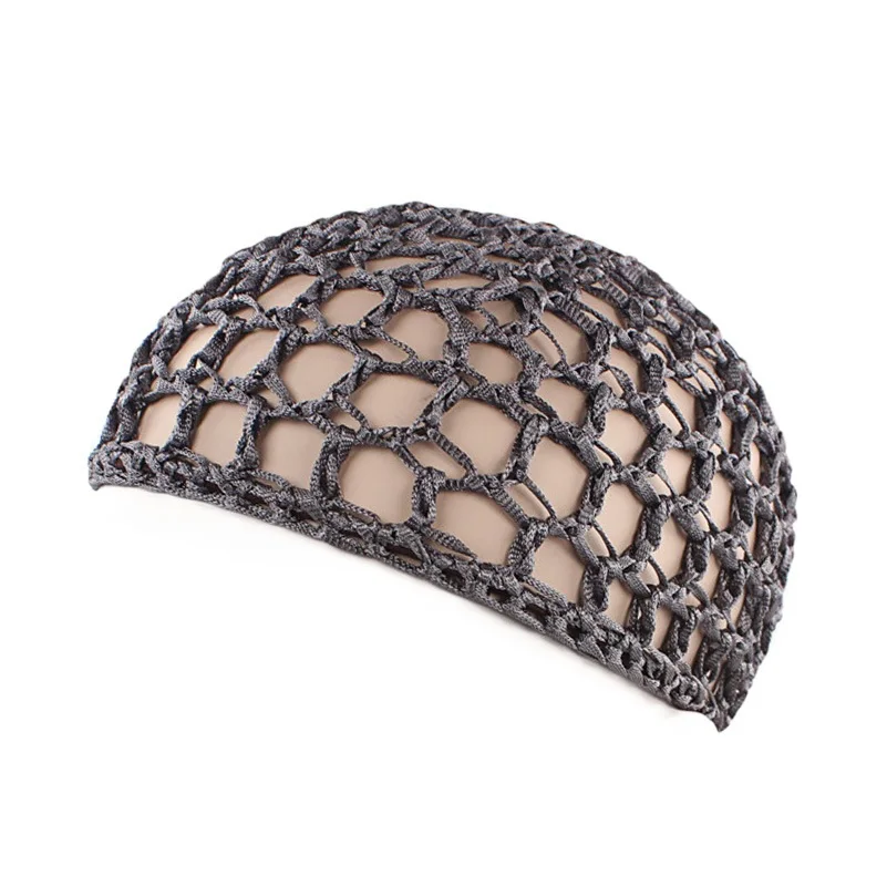 New Soft Knit Hair Net Rayon Knit Snood Hat Mesh Hair Care Cap Crochet Sleeping Night Cover Turbans Styling Tool Accessories