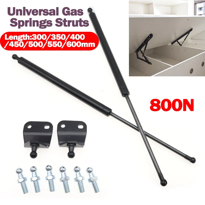 2pcs 800N 300-600mm Car Gas Strut Bars Gas Spring Hood Support Rod Shock Lift For RV Bed Window Bus Engine Bonnet Tailgate