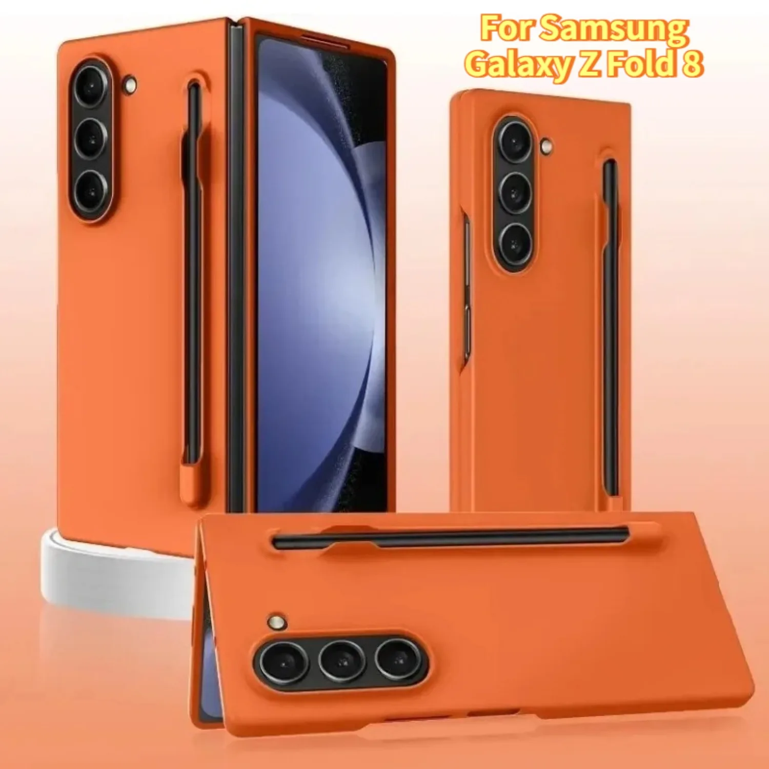 Fashion Candy Color Skin Feel PC with S Pen&Slot Case for Samsung Galaxy Z Fold 8 7 6 5 4 3 Ultra-thin Shockproof Protect Cover