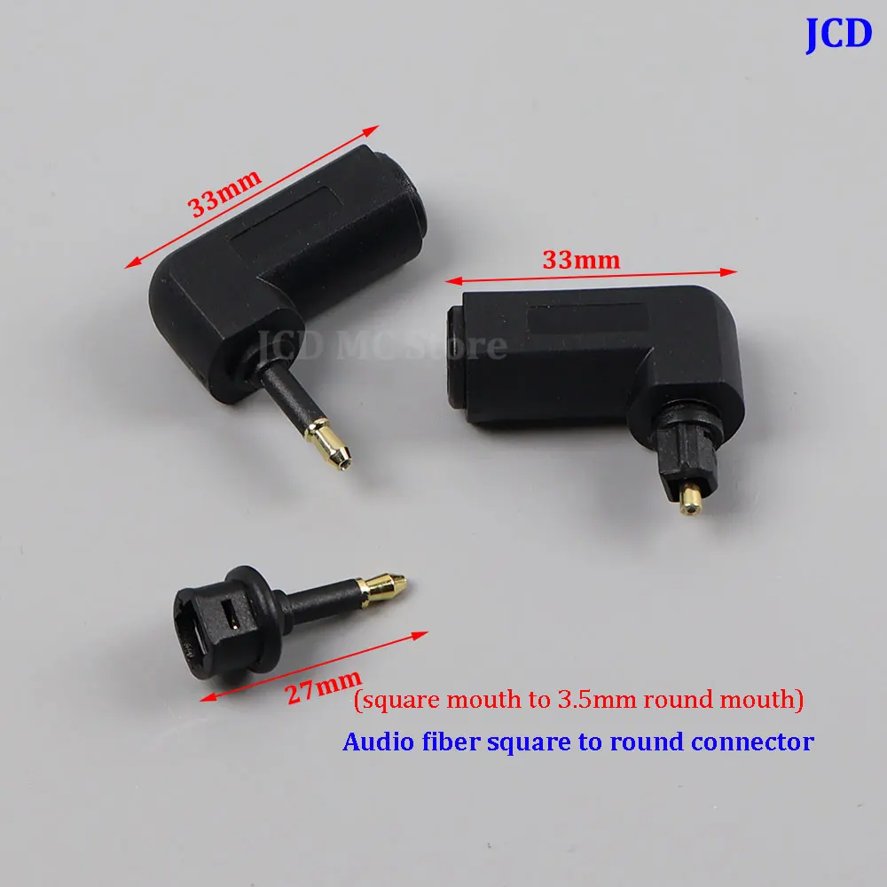 

Fiber optic audio adapter square to round 3.5 headphone square to square male and female elbow 90/270 degree turning connector
