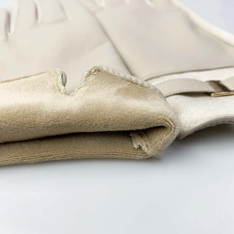 2024 New Fashion Glossy PU Suede Elegant Windproof Touch Screen Gloves Winter Women\'s Gloves Full Finger Hand Warmer Black Glove