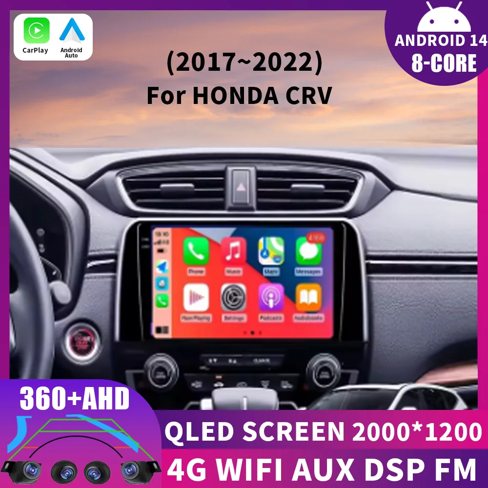 

Android 14 For Honda CRV 2016 2017 2018 2019 2020 2021 Car Radio Stereo Multimedia Video Player Navigation GPS Wireless Carplay