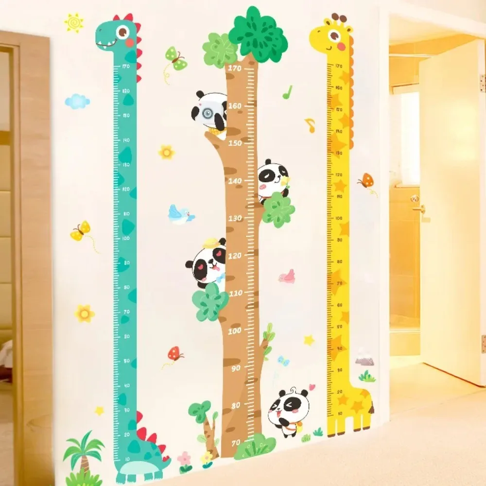 1pc Cute Cartoon Height Sticker Unicorn Dinosaur Giraffe Wall Height Measuring Ruler Stickers For Kids Room Kindergarten Decor