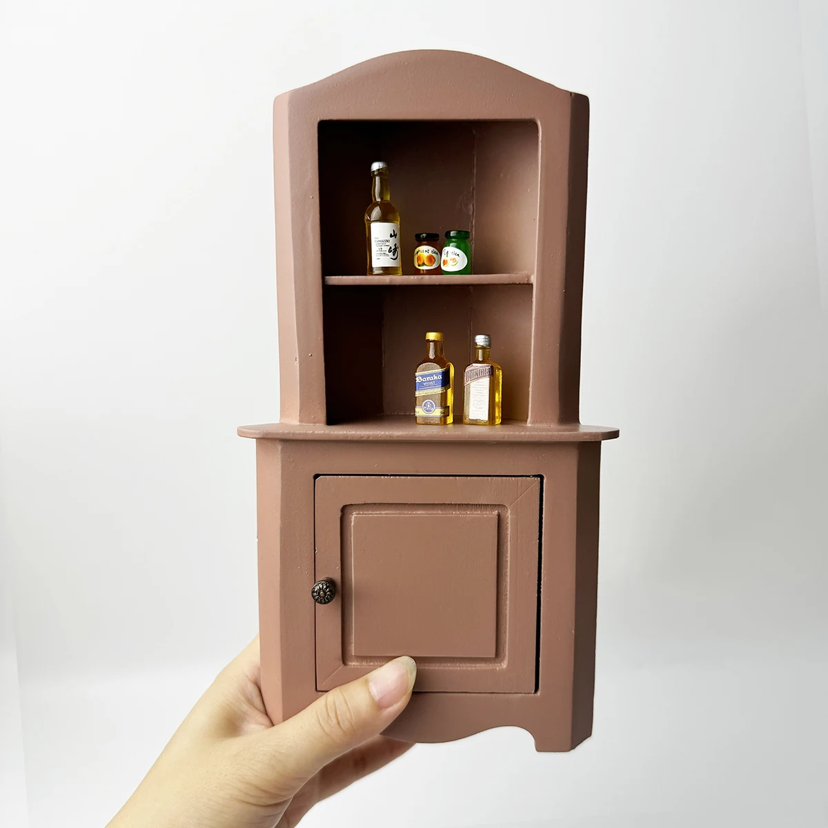 1:8-1:12 Miniature Simulation Furniture Retro Wooden Sideboard Cabinet for Bjd Ob11 doll house