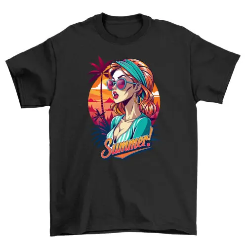 Summer Vibes 39: Sunglasses and Sunhats! Funny T-shirt, Unisex Design. Get your