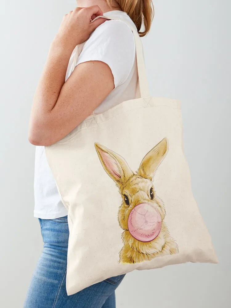 Rabbit with chewing gum Tote Bag shopping trolley bag Shopper supermarket folding bag