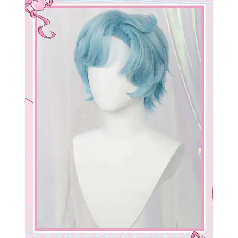 Il Dottore Wig Game Genshin Impact Cosplay Fatui Zandik Short Hair Blue Wigs Role Play Props Accessories for Men