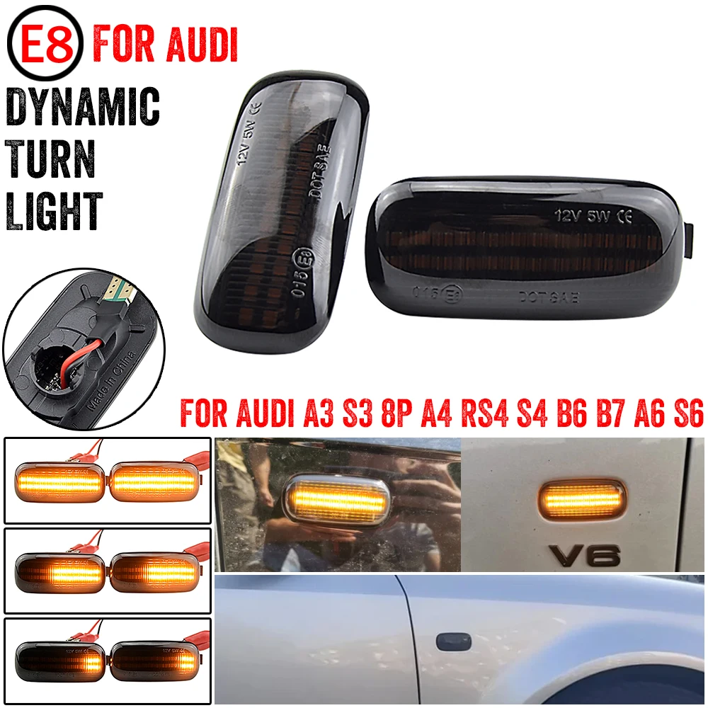 

2 Pieces High quality For Audi A3 S3 8P 2004-2008 Led Dynamic Side Marker Turn Signal Lights For Audi A6 S6 RS6 2000-2005