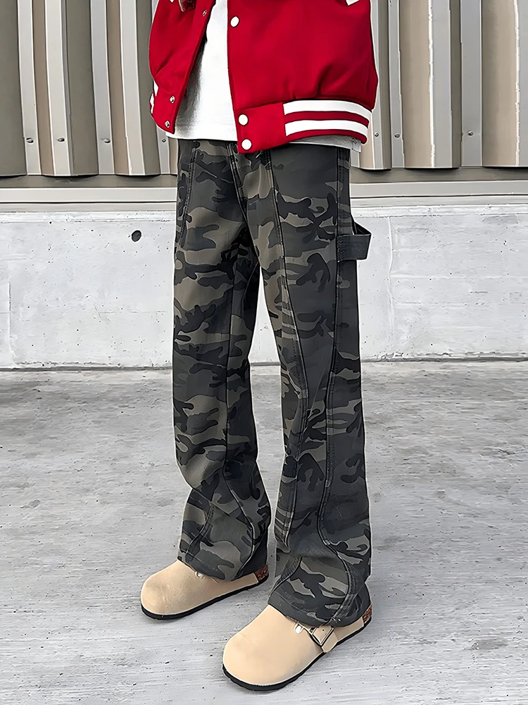 

Американские тактические камуфляжные брюки мужские осенне-зимние с флисовой подкладкой, джинсовые, расклешенные, рабочие, прямые, на молнии, с высокой талией, повседневные