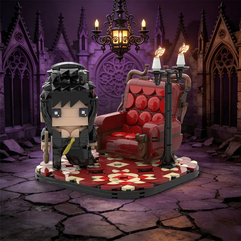 

Набор строительных блоков «Эльвира: Повелительница Тьмы»: 3D-сцена из фильма ужасов с диваном и фигуркой Королевы с волосами-сотами, игрушка-подарок для взрослых