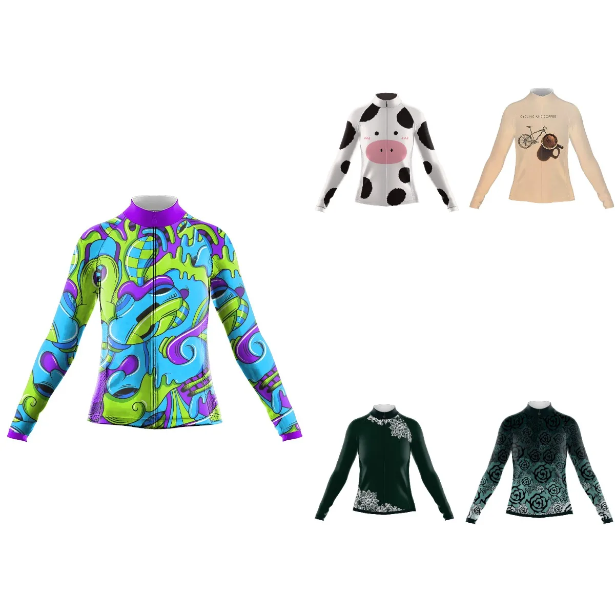 Women Long Sleeve Cycling Jersey No Fleece Mtb Jersey Bike Clothing 3 Pocket Mountain Road Cycling Coat