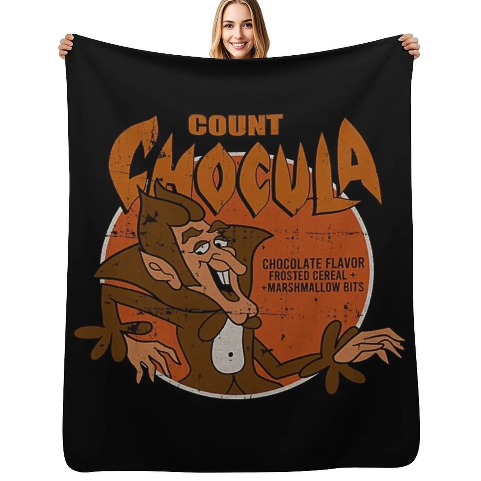 Vintage Count Chocula Throw Blanket Weighted Flannel Fabric Multi-Purpose Extra Large Throw Flannels Thermal Blankets