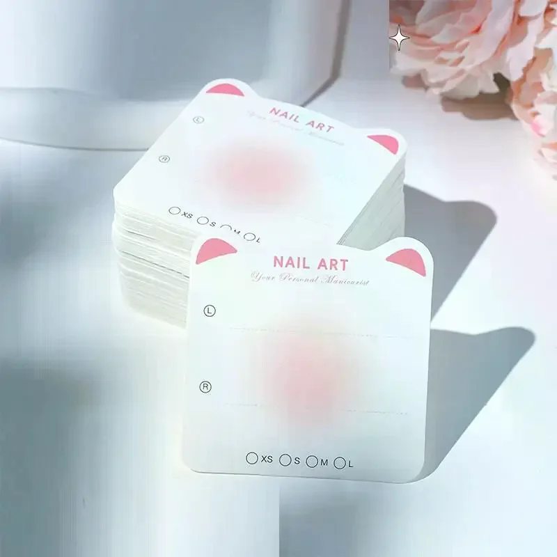 Press On Nail Bottom Cardboard Cards Packaging Bag Square Nail Art Display Photo Props Card False Nail Tips Manicure Tools