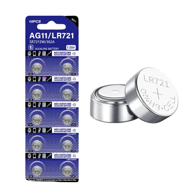 

AG11 LR721 1.55V Lithium Button Cell SG11 LR58 SR58 162 361 362 LR721 SR721 SR720 L721F Coin Cell for Watch Toys