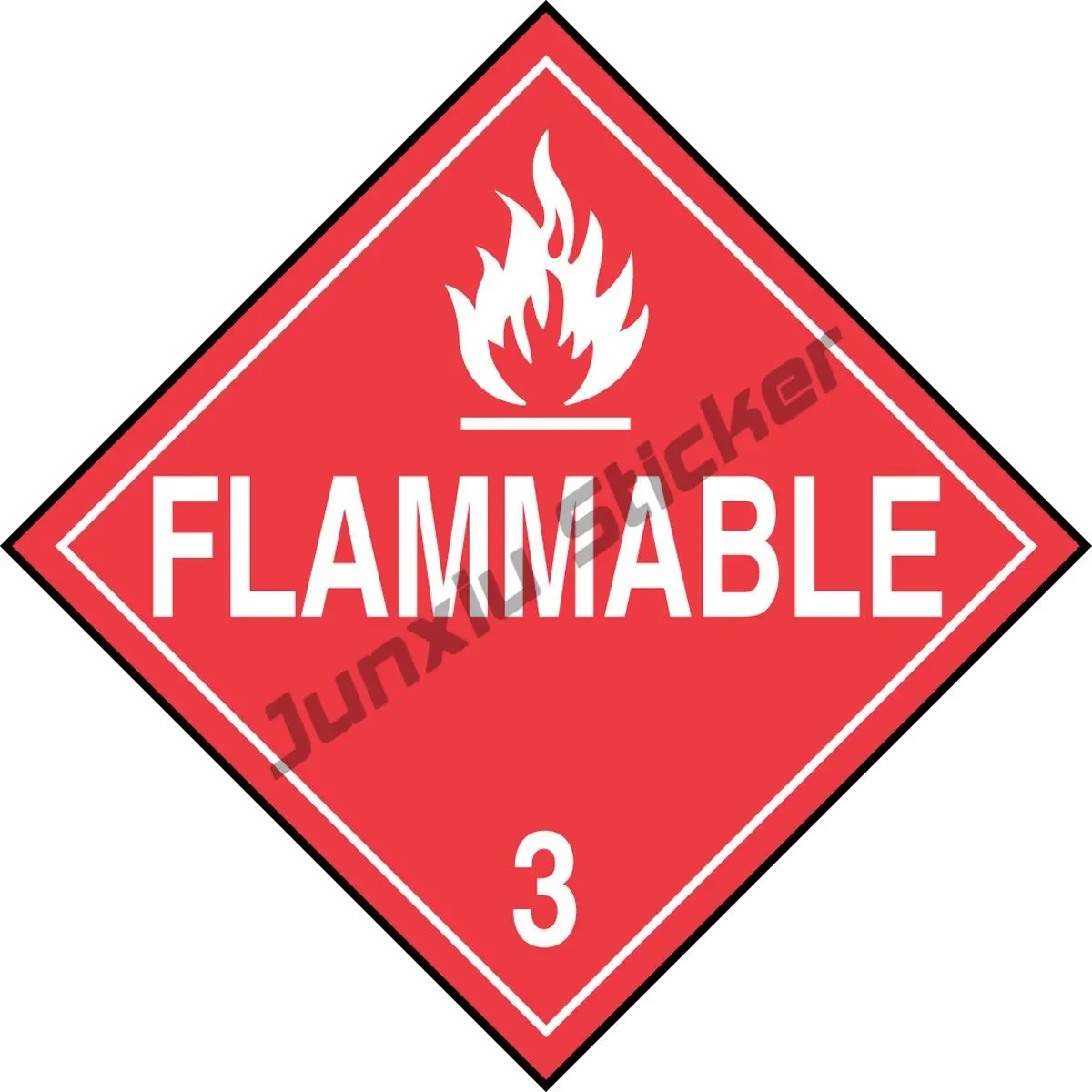 Accuform Hazard Class 3, Flamable 2, Adhesive Viny Placard Decal Danger Material No Smoking Vinyl Water Proof Sticker