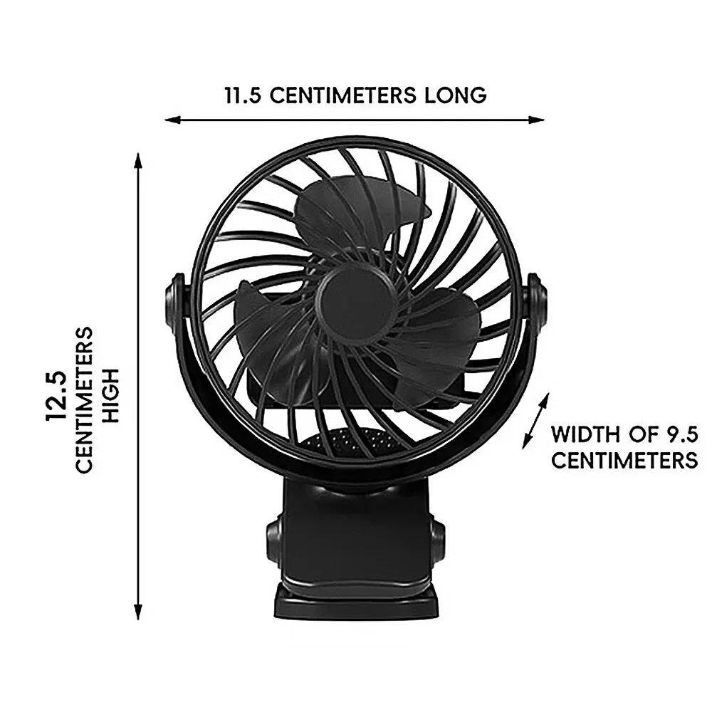 Ventilador eléctrico portátil recargable 720 °   Ventilador con Clip colgante giratorio, luz nocturna, Enfriador de aire para acampar al aire libre, ventiladores pequeños