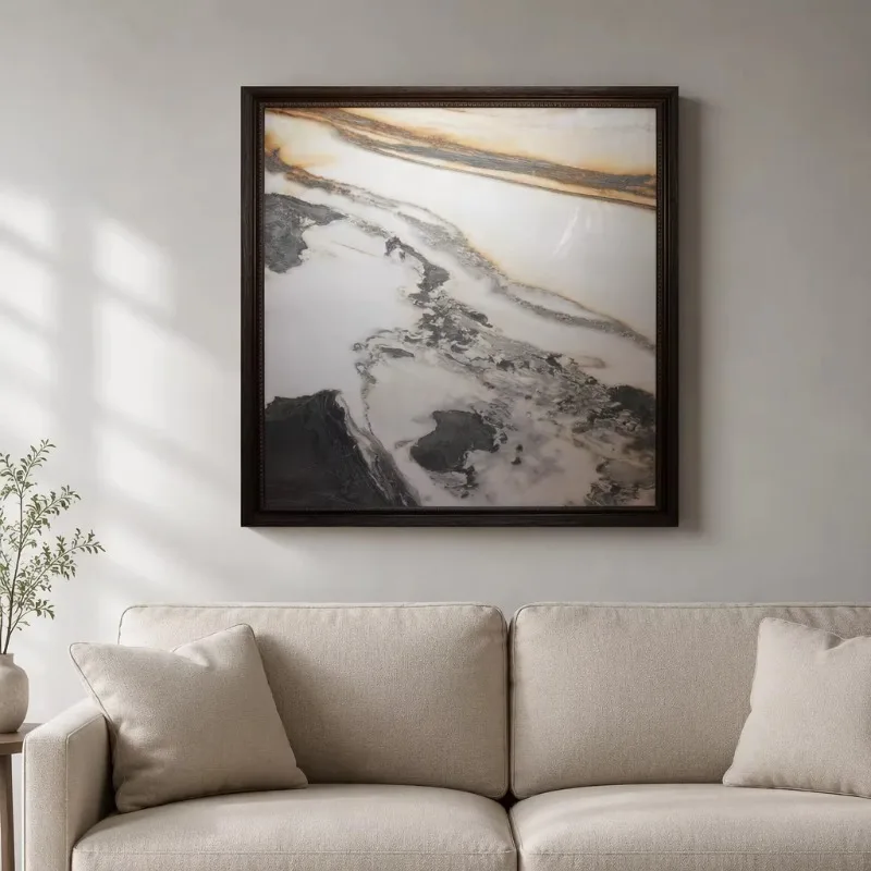 Pintura em Mármore, Arte de Parede Moderna, Pintura em Pedra Natural para Decoração de Interiores de Salas de Estar Luxuosas e Vilas
