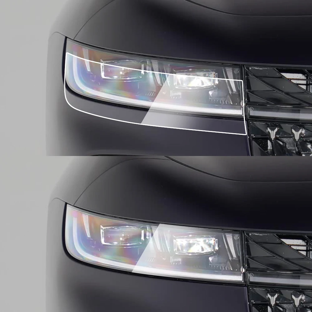 For VOYAH PHOTON/LIGHTNING 2024-2026 TPU Car Headlight Protective Film Smoke Black High-Gloss Pre-Cut Anti-Scratch Car Vinyl Kit