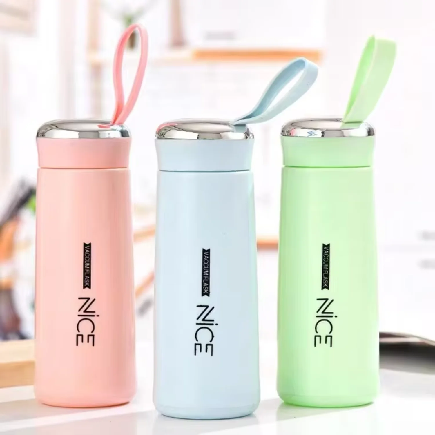 400ml Double Wall  Glass Water Bottle Coffee Tumbler Mugs Tea Cups With Rope