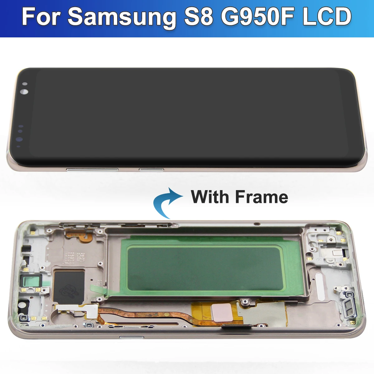 Imagem -03 - Oled Lcd Touch Screen para Samsung Galaxy s8 G950 G950f Sm-g950fd Peça de Reposição com Quadro