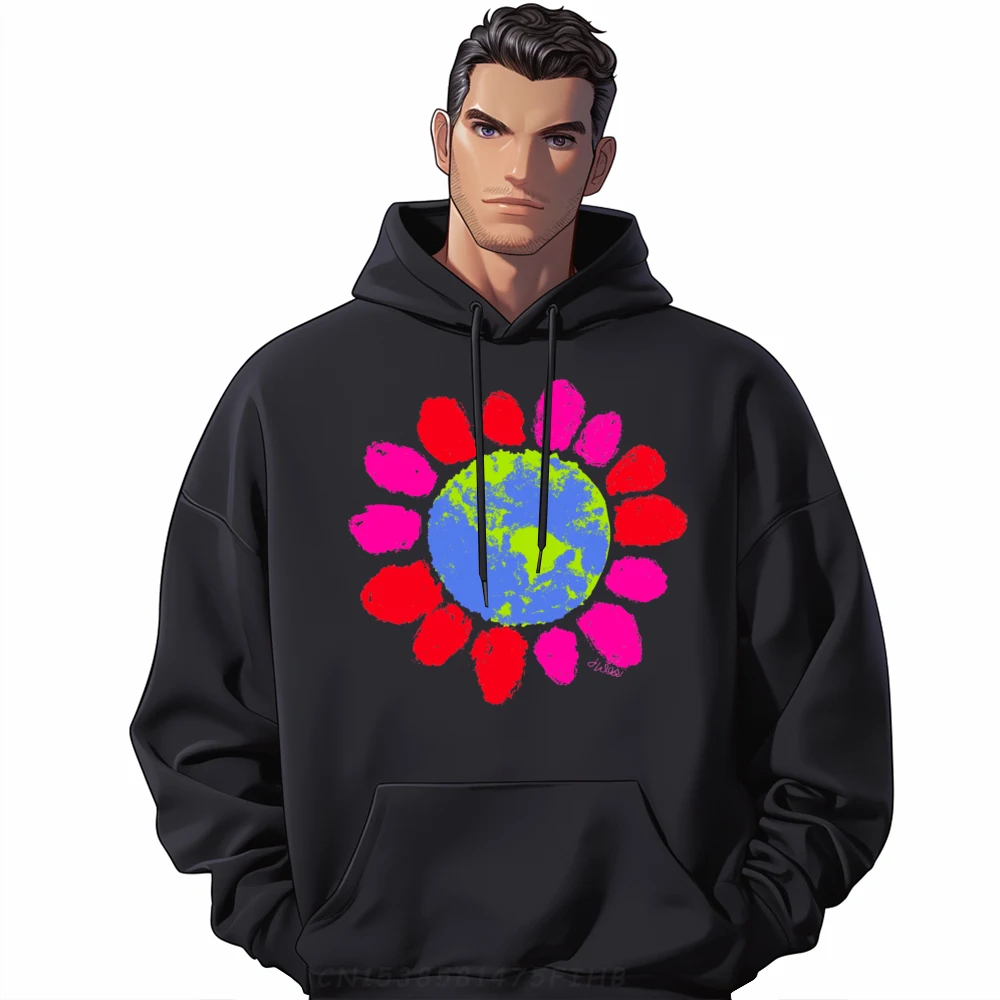 

Save The Earth Daisy Graphic Sweatshirts Men's Sweatshirts 4th Of July Christmas Sweater Man Hooded Shirt