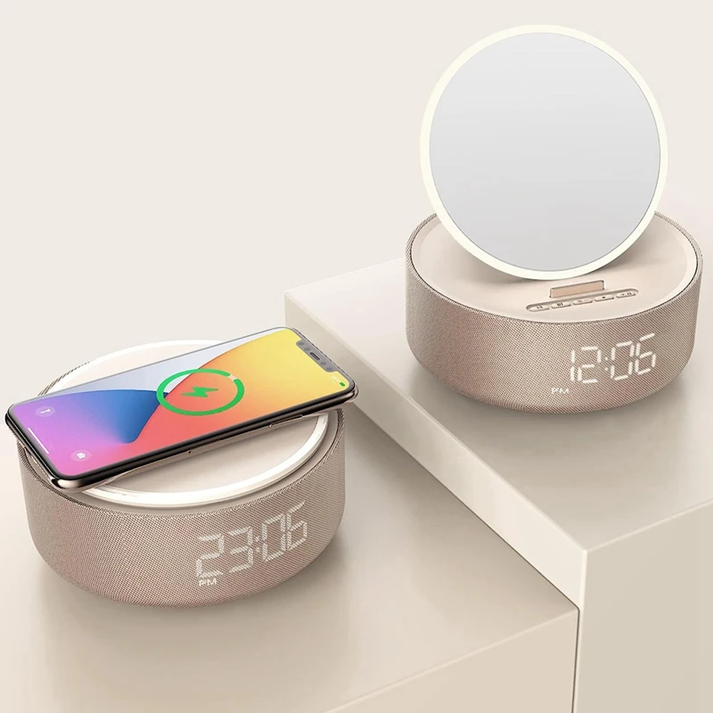 Multi-Function Alarm Clock Wireless Charging Bluetooth Speaker Alarm Clock Speaker For All 6 In 1 Wireless Phone Charger