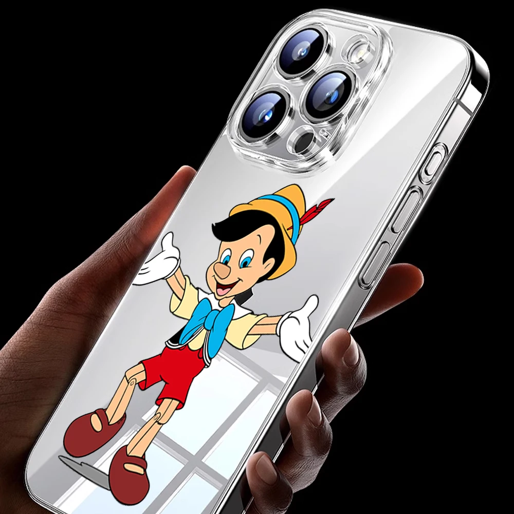 MINISO Pinocchio Phone Case for iPhone 12 11 13 14 15 16 Max Pro Plus Transparent Cover image 6
