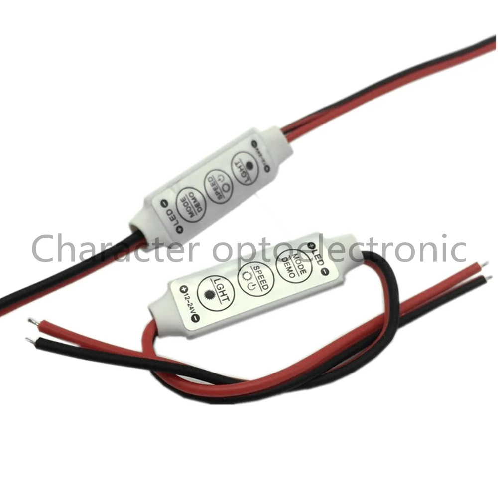 12V-24V Mini 3 Keys Single Color LED Controller Brightness Dimmer for led 3528 5050 strip light 1pcs