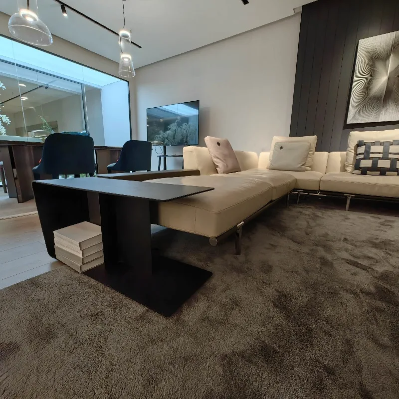 【Best-selling】Italian Furniture Large Sectional L-Shape Sofa Modern Premium Villa Leather Sofas For Home