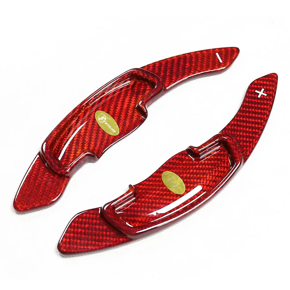 

Carbon Fiber Shifter Paddles for Honda Civic Accord Odyssey Spirior Accura Red Carbon Interior Steering Wheel Shift