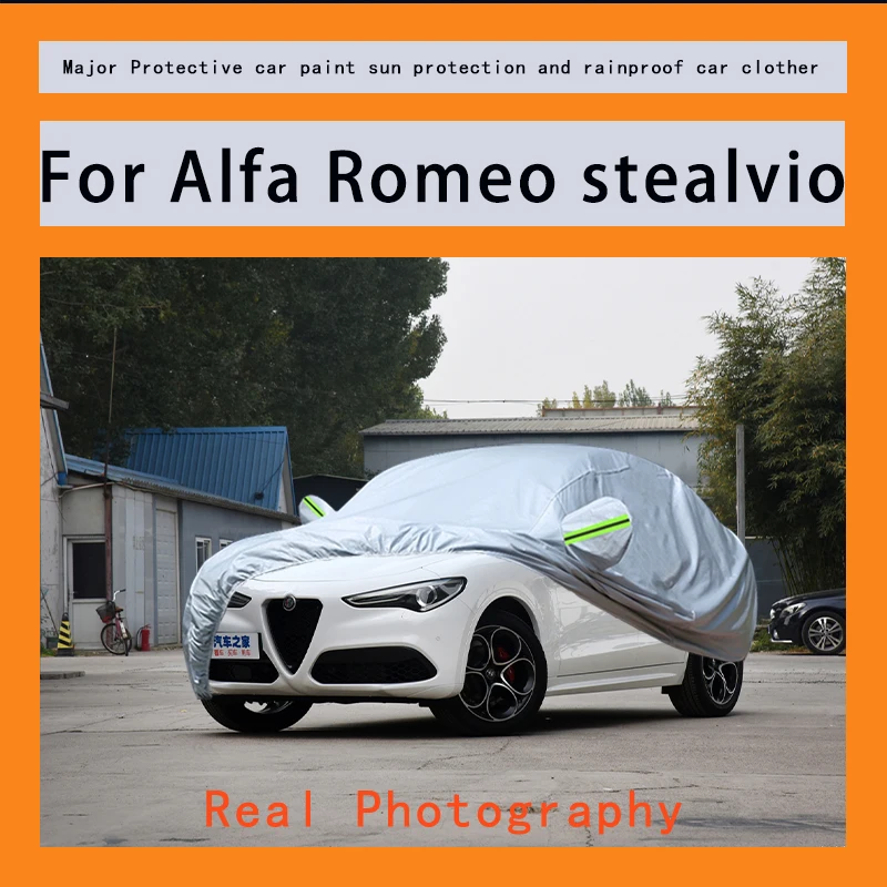 

For Alfa Romeo stealvioCar hood, outdoor sunlight reflection protection, rain, frost, snow, dust, vehicle external UV protection