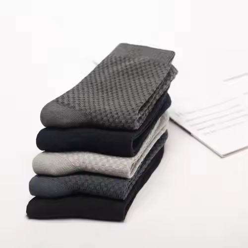 10Pairs/Lot Men's Bamboo Fiber Socks Long Black Business Soft Breathable New High Quality  Autumn for Male Socks Plus Size 39-48 - Image 2