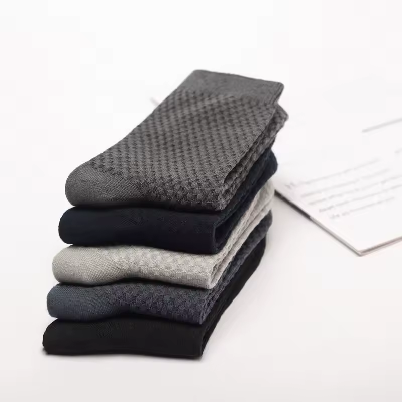 10Pairs/Lot Men's Bamboo Fiber Socks Long Black Business Soft Breathable New High Quality  Autumn for Male Socks Plus Size 39-48 - Image 2