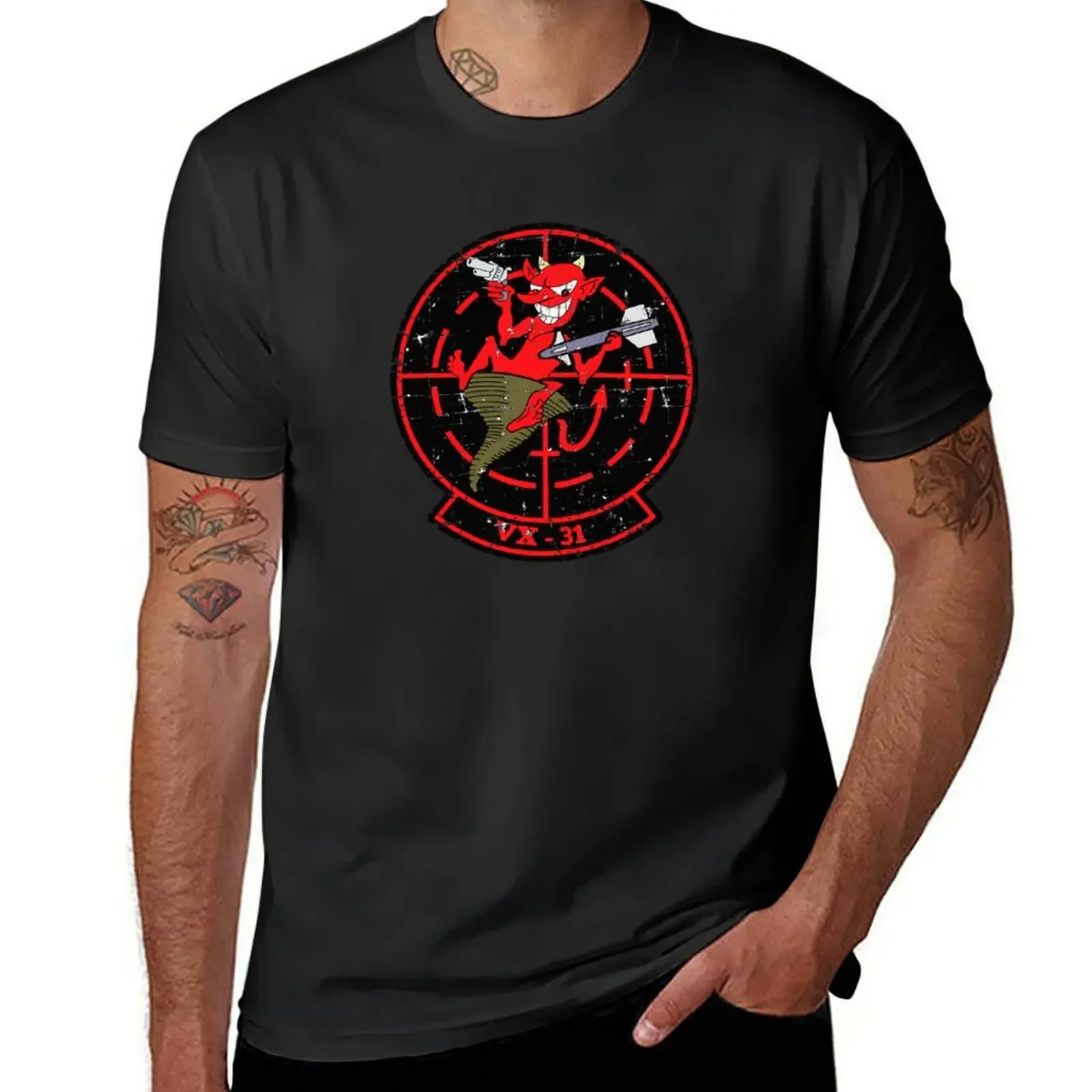 USN - VX-31 - Air Test and Evaluation Squadron - The Dust Devils Grunge Style T-Shirt anime t shirts men tshirt