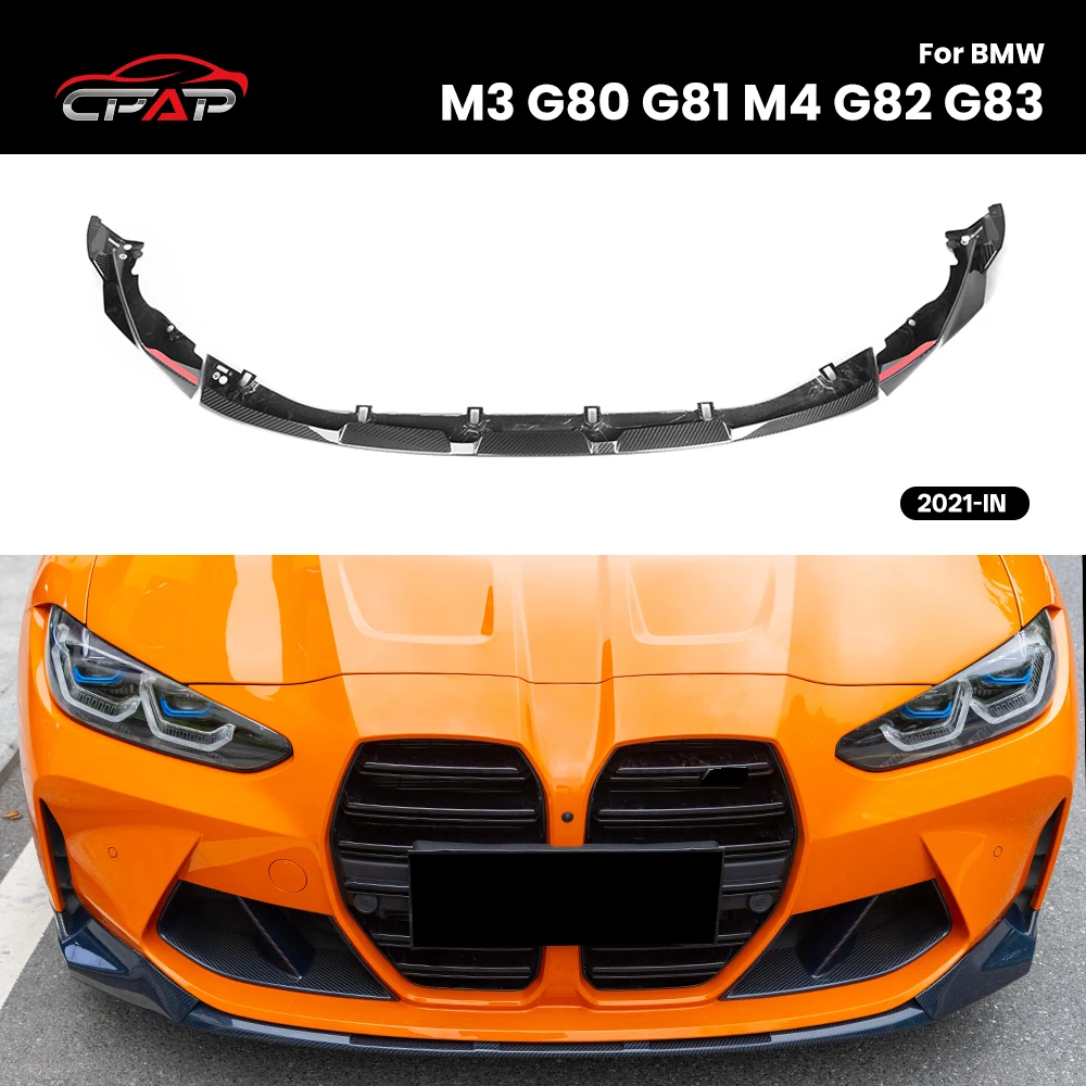 

Real Dry Carbon Fiber Front Bumper Diffuser Lip Splitter for BMW M3 G80 G81 M4 G82 G83 MP Style 2021-IN