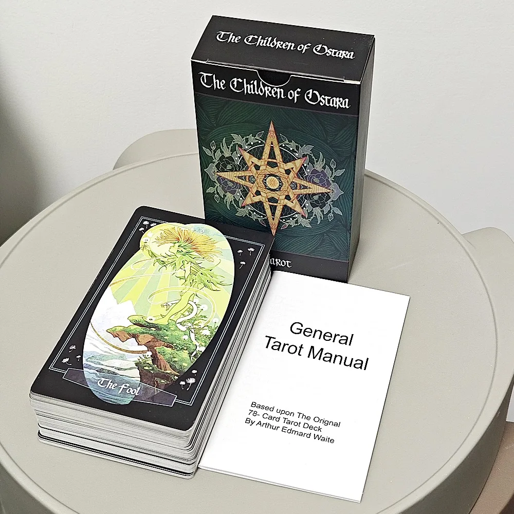 12*7cm The Children of Ostara Tarot Deck 78 Pcs Tarot Cards Based on RWS Lavishly Illustrated with Guidebook for Beginners