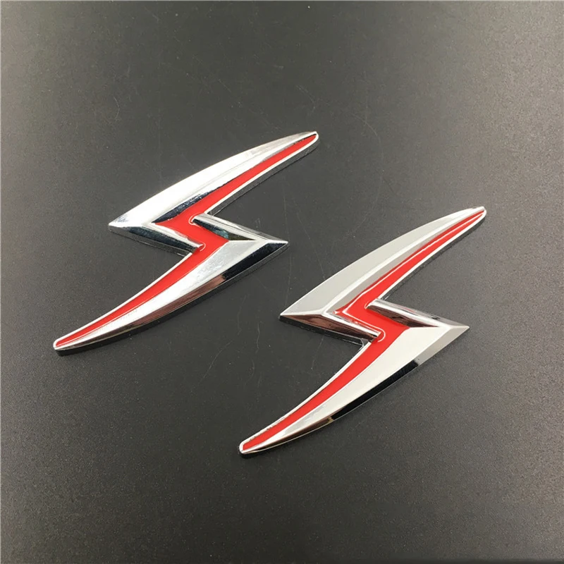 1Pcs 3D Metal S Lightning Logo Emblem Badge Rear Trunk Decal Front Grille Chrome Stickers For S15 S14 S13 S12 S110 Accessories