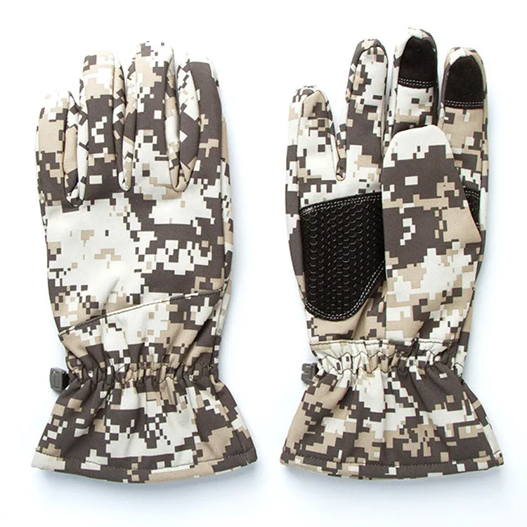 Guantes de piel de tiburón para exteriores, manoplas suaves de camuflaje, malzemeler de dedo completo, para deporte, equitación, senderismo, gratis