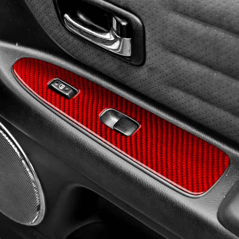 Carbon Fiber Car Window Lifter Switch Control Panel Frame Trim Stickers For Lexus IS 300 1999-2005 Accessories