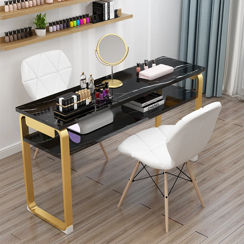 Designer Nail Tables Double Beauty Shop Salon furniture Professional Manicure Tables Double-layer Manicure Table and Chair Set