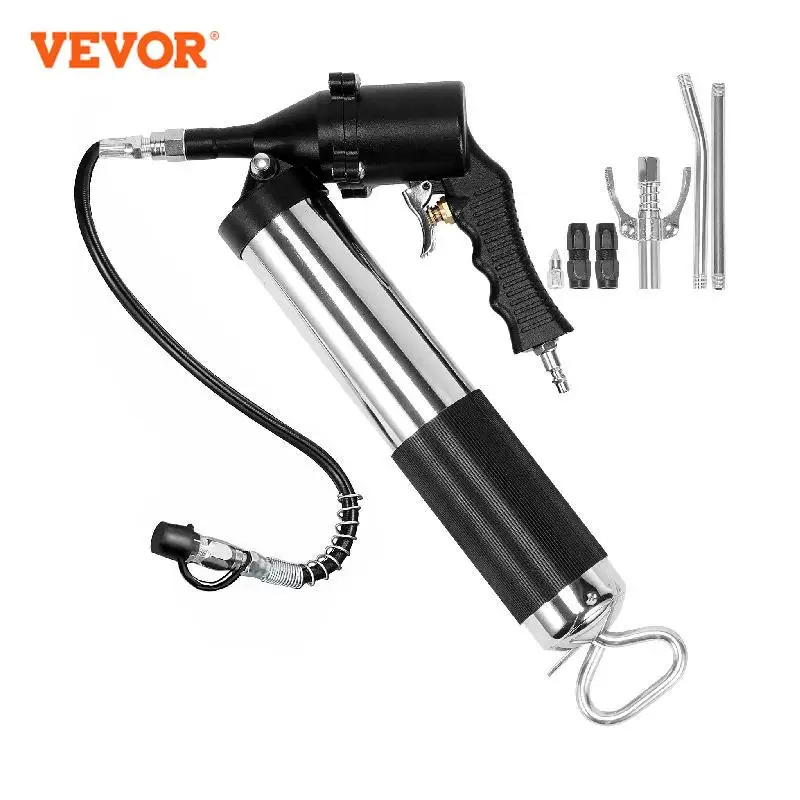 VEVOR 6000 PSI Oil Grease Gun Pistol Grip Heavy Duty Manual Rigid 400CC Capacity with Flexible Hose For Cars SUV Truck Excavator