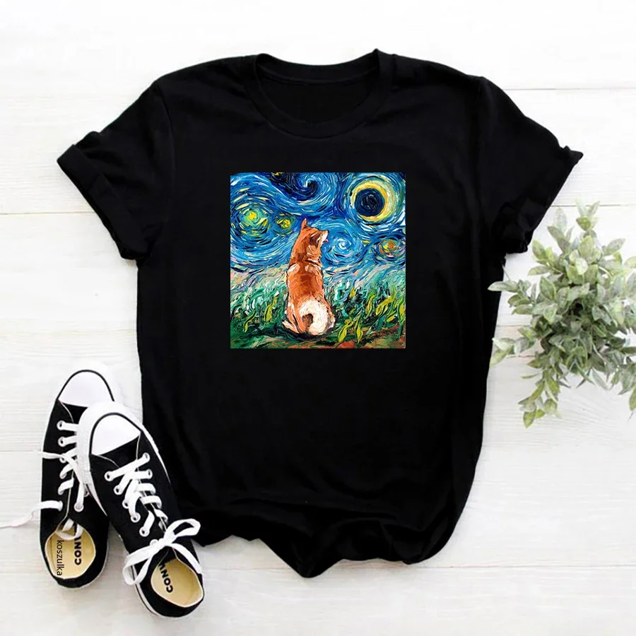 Shiba Inu T-Shirt Summer Women Printed Anime Tshirts Streetwear Aesthetic Harajuku Kawaii Hip Hop Casual Female Tee Shirt