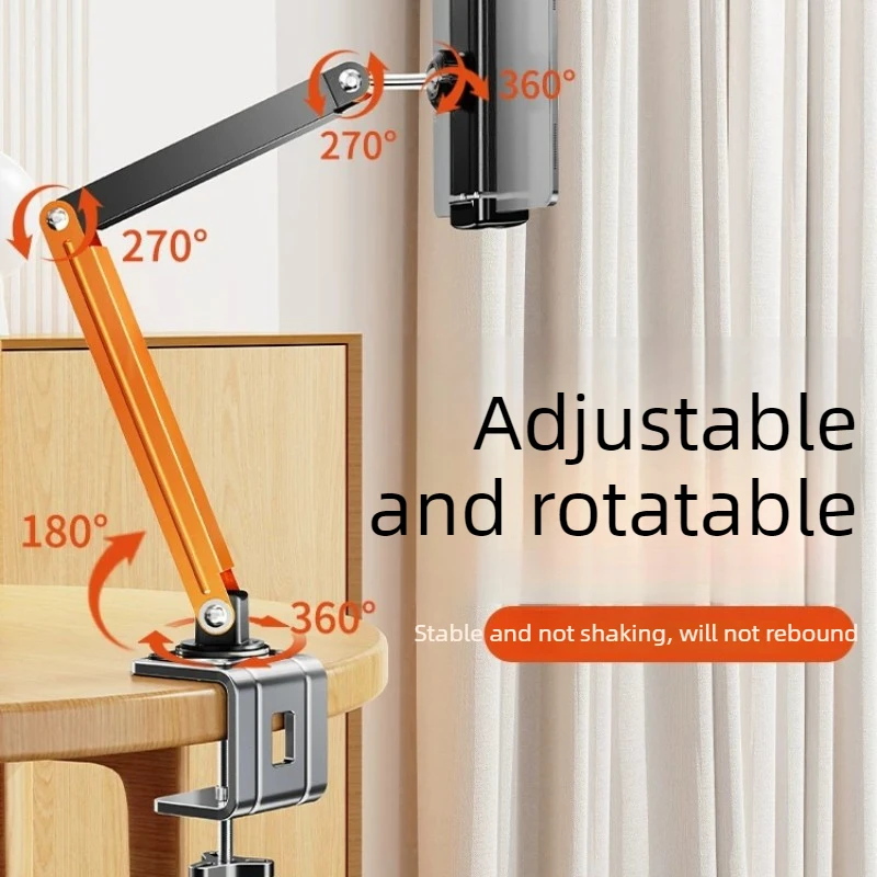 Clamp-on Portable Screen Bracket Aluminum Alloy Mechanical Arm 360° Rotating Monitor Holder Office Dual Screen Extension Clip
