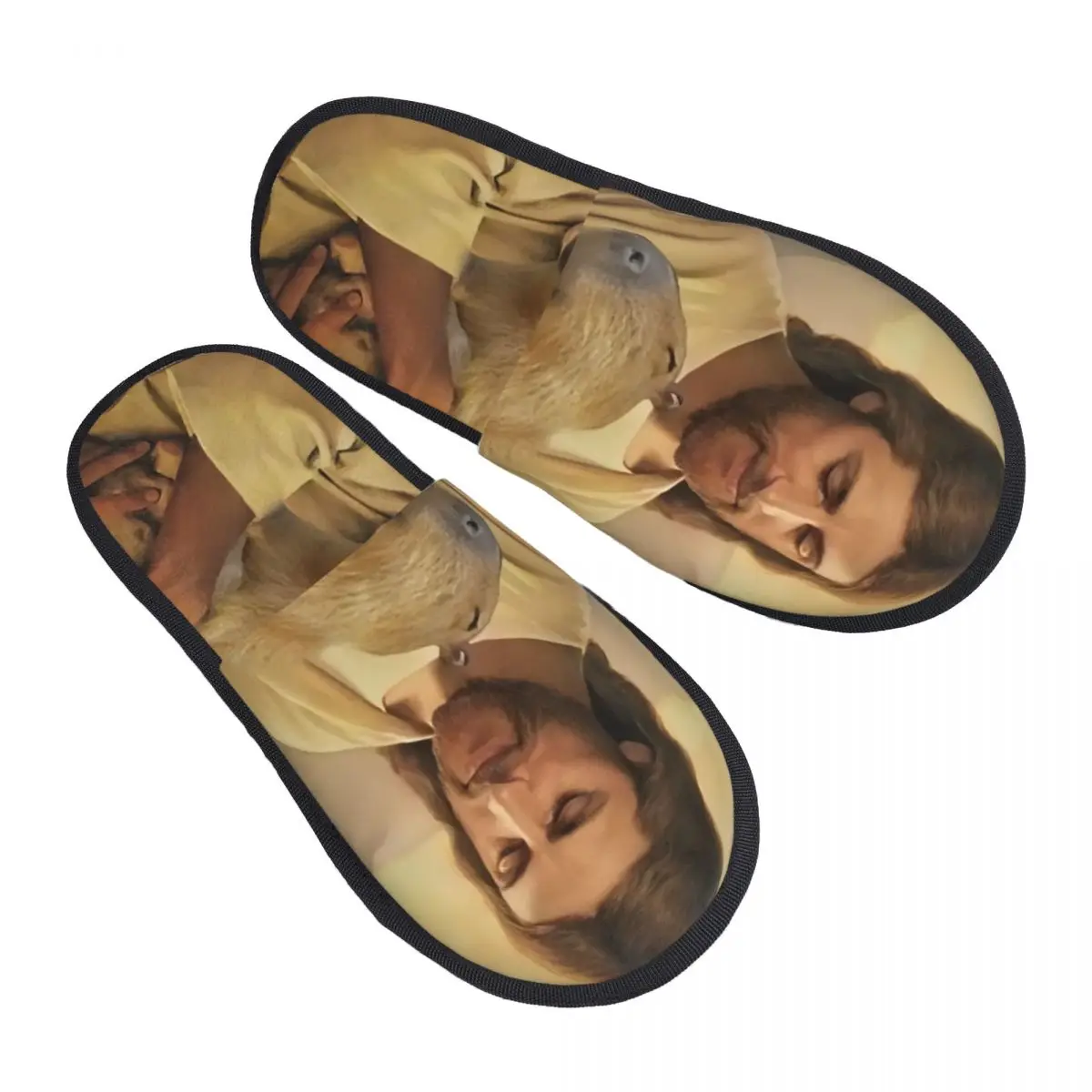 

Изготовленные на заказ тапочки из пены с эффектом памяти Иисуса и капибары, женские уютные теплые домашние тапочки