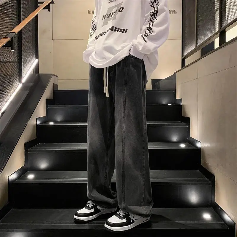 

Мужские джинсы свободного кроя в американском стиле, весенне-осенние, модные, повседневные, в стиле ретро, широкие брюки Haome