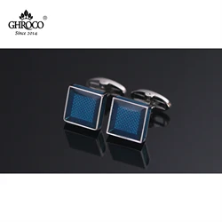 GHROCO High Quality Exquisite Blue Enamel French Shirt Cufflinks Fashion Luxury Gifts Business Men and Women Groomsmen Best-man