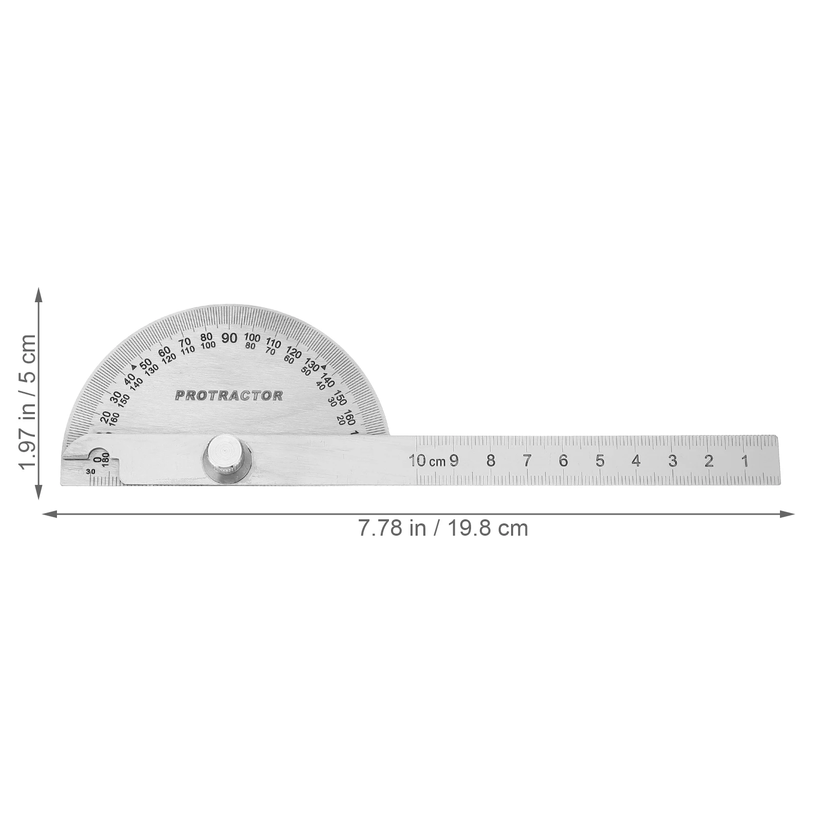 

Stainless Steel Protractor 90x100mm Dual Arm Angle Ruler Gauge Measuring Tool for Woodworking Drafting Art Supplies