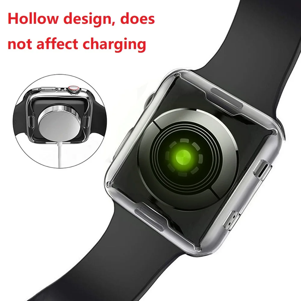 Watch Cover Case For Apple Watch 7 6 5 4 40mm 44mm 41mm 45mm Silicone Soft Cases For iWatch Series 3 2 42mm 38mm Accessories
