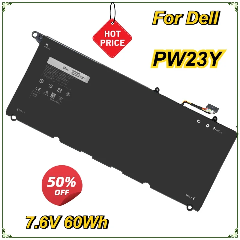 

New PW23Y Laptop Battery for DELL XPS 13 9360 Series RNP72 TP1GT P54G 7.6V 60WH Dell Battery