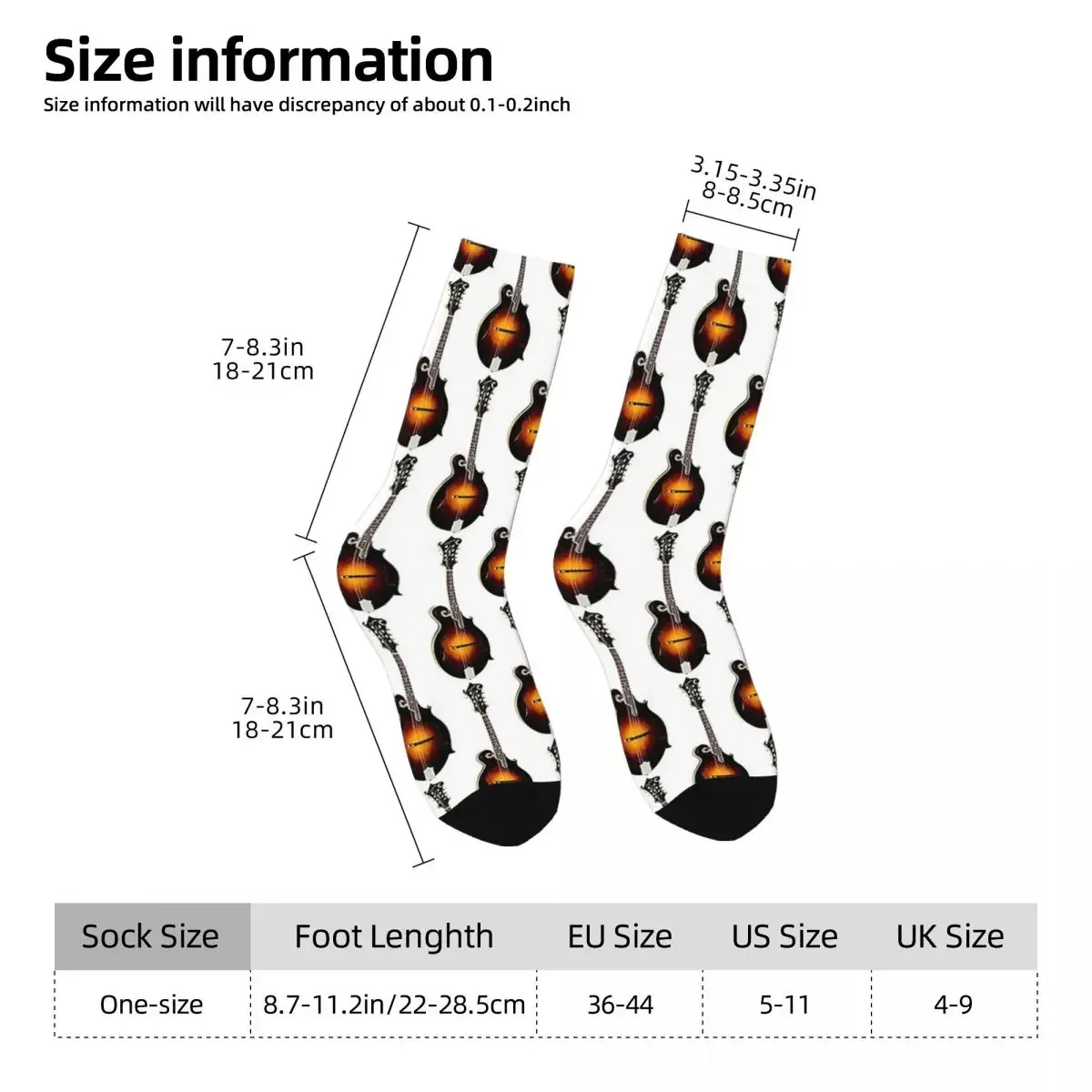 Apitius Vanguard Model Mandolin - Vertical Socks High Quality Stockings All Season Long Socks for Man's Woman's Christmas Gifts